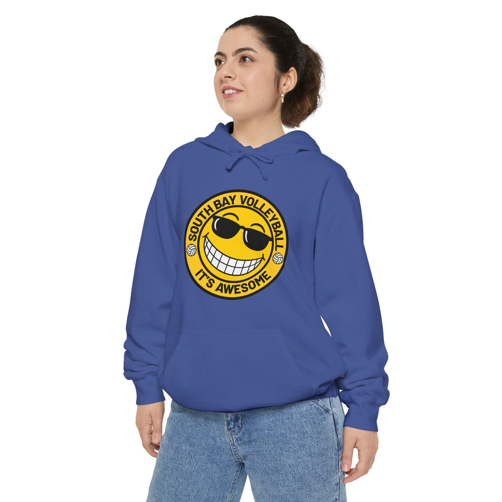 Volleyball Smiley Hoodie — "South Bay Volleyball It's Awesome" Crewneck