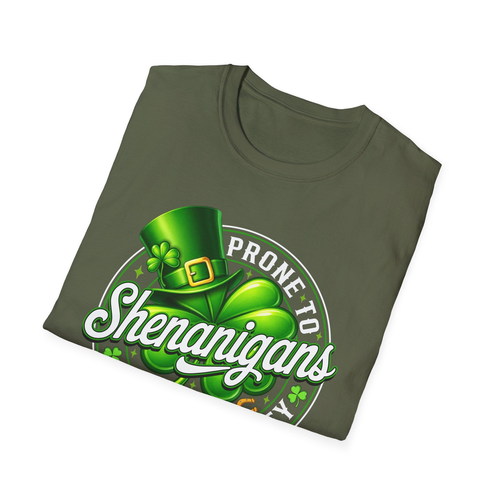 Prone to Shenanigans and Malarkey T-Shirt | St. Patrick's Day Leprechaun Hat Shamrock