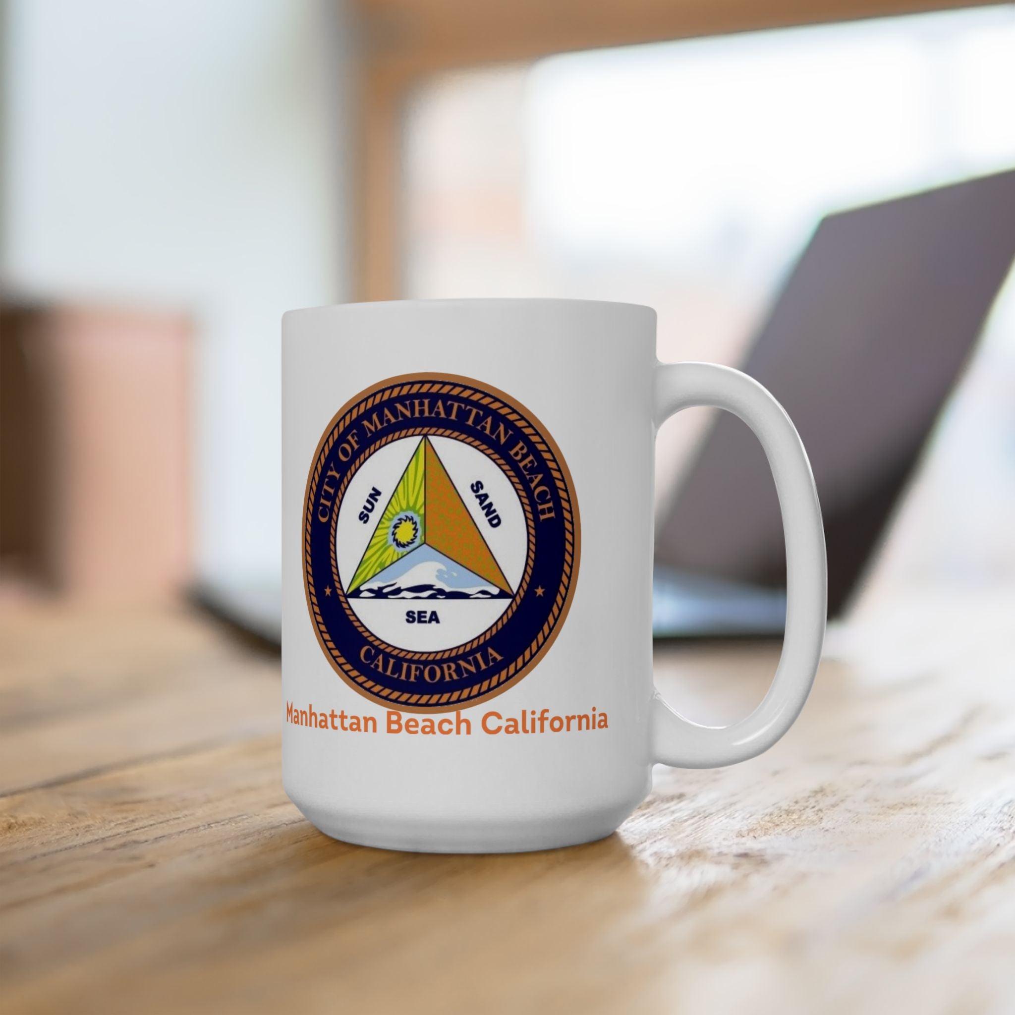 Manhattan Beach California Ceramic Mug 15oz
