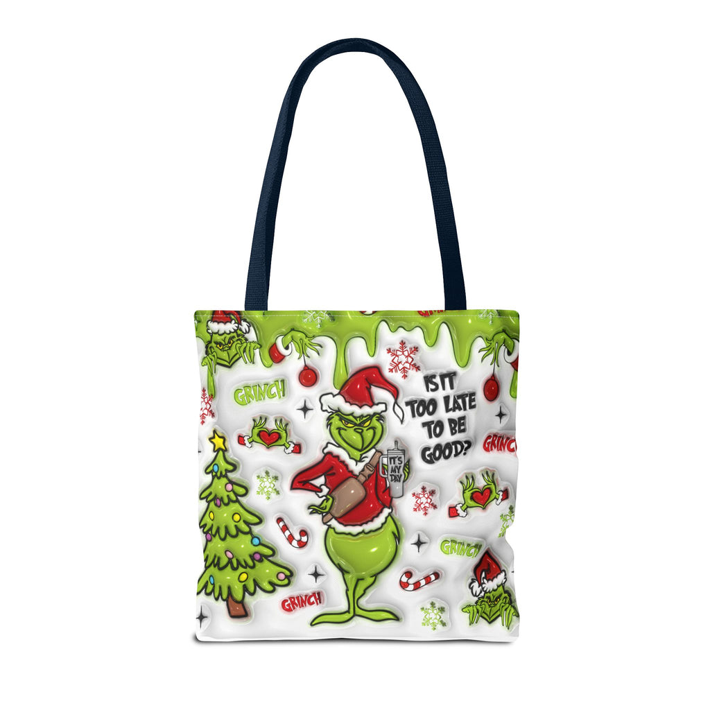 Christmas Tote Bag, Holiday Shopping Bag, Grinch Gift, Festive Reusable Bag, Cute Winter Accessory