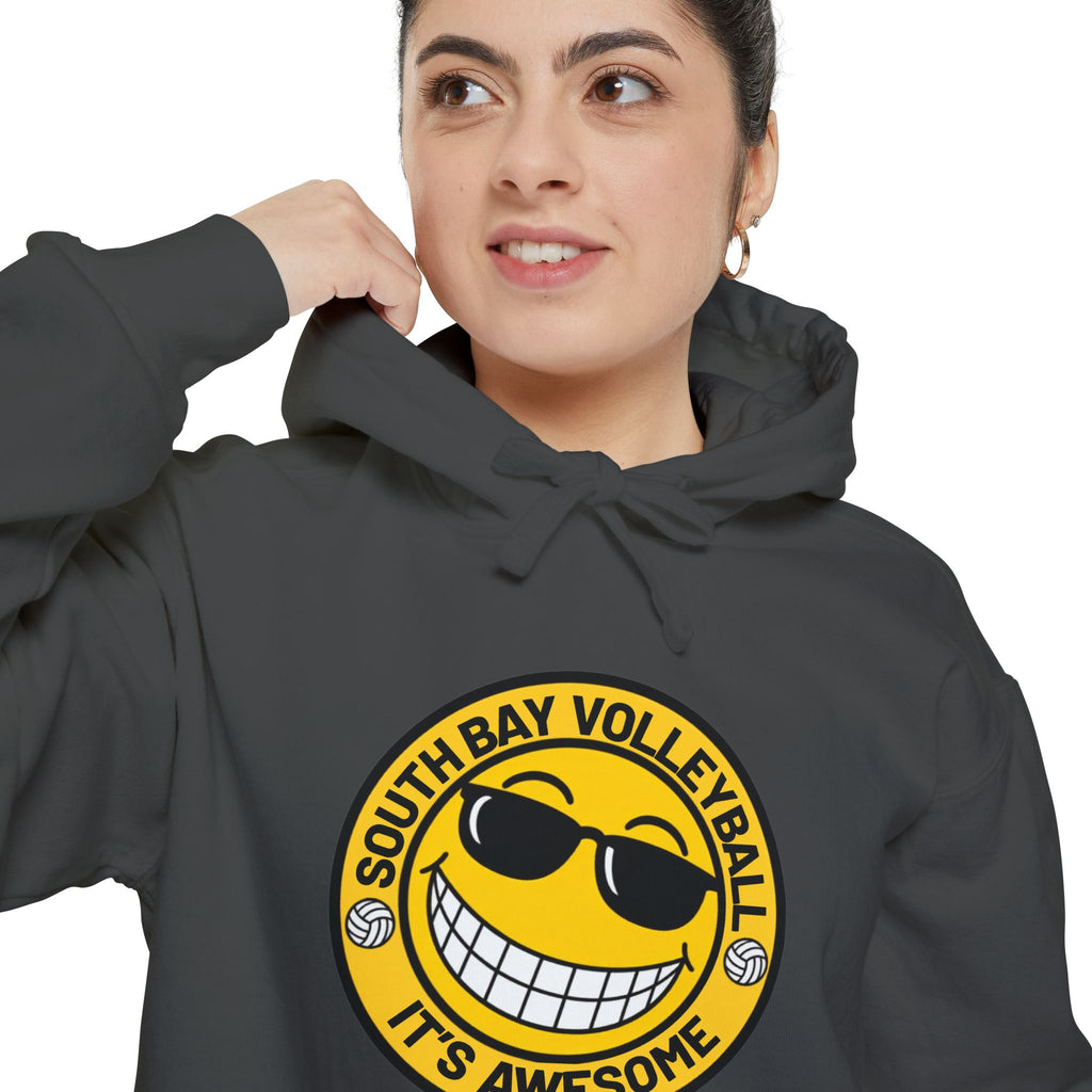 Volleyball Smiley Hoodie — "South Bay Volleyball It's Awesome" Crewneck