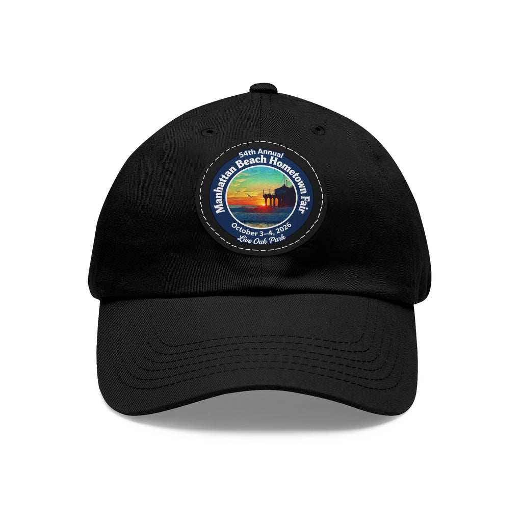 Manhattan Beach Hometown Fair 2026  Beach  Live Oak Park Annual Festival Round Leather Patch Hat