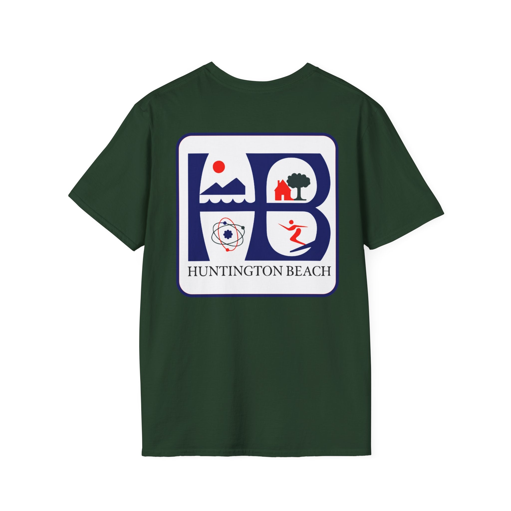 Huntington Beach Retro Logo T-Shirt — HB Surf & Sunset Tee (printed 3 side)