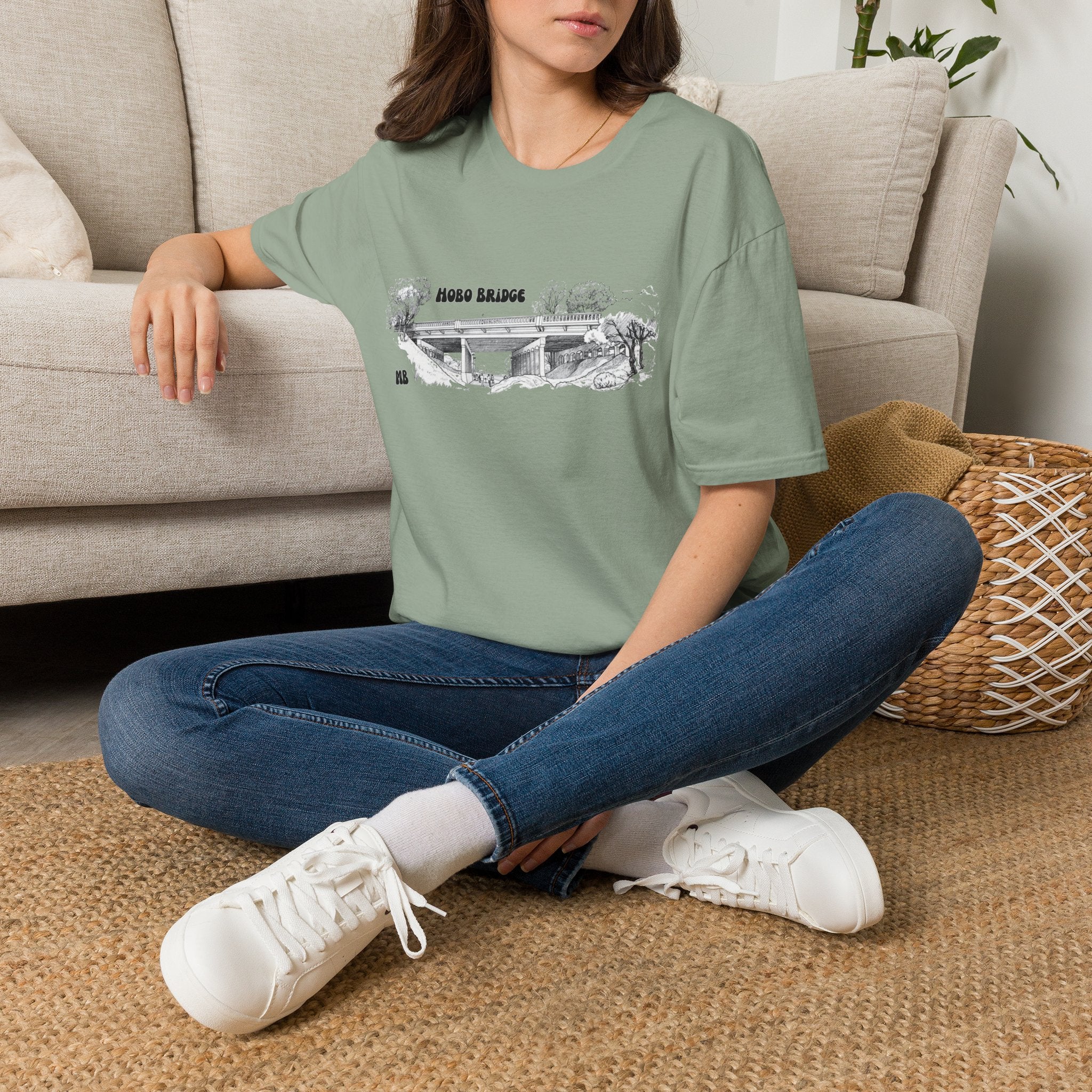 Hobo Bridge Manhattan Beach California Sketch T-Shirt | Hand-Drawn Bridge Illustration IYKYK