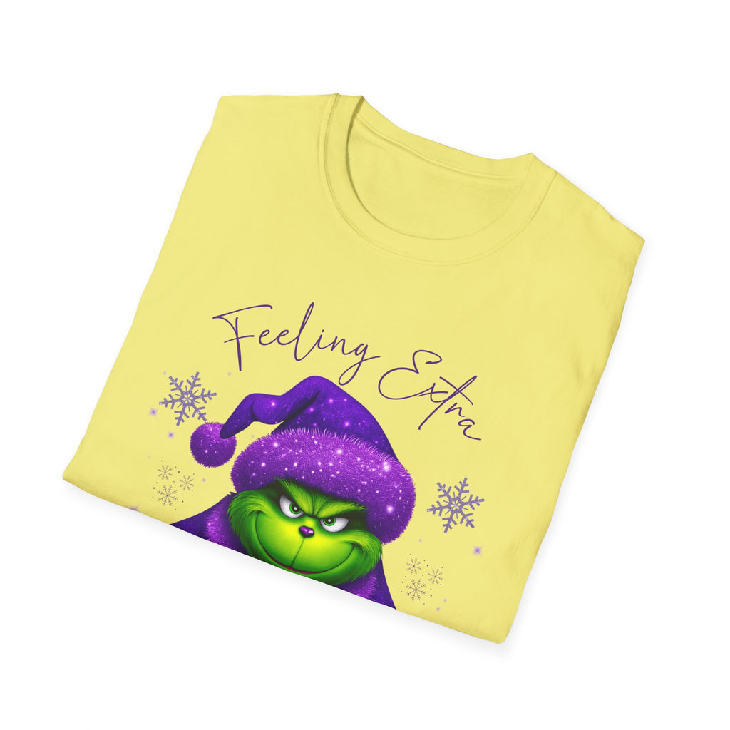 Feeling Extra Grinchy T-Shirt | Grinch Face Holiday Tee