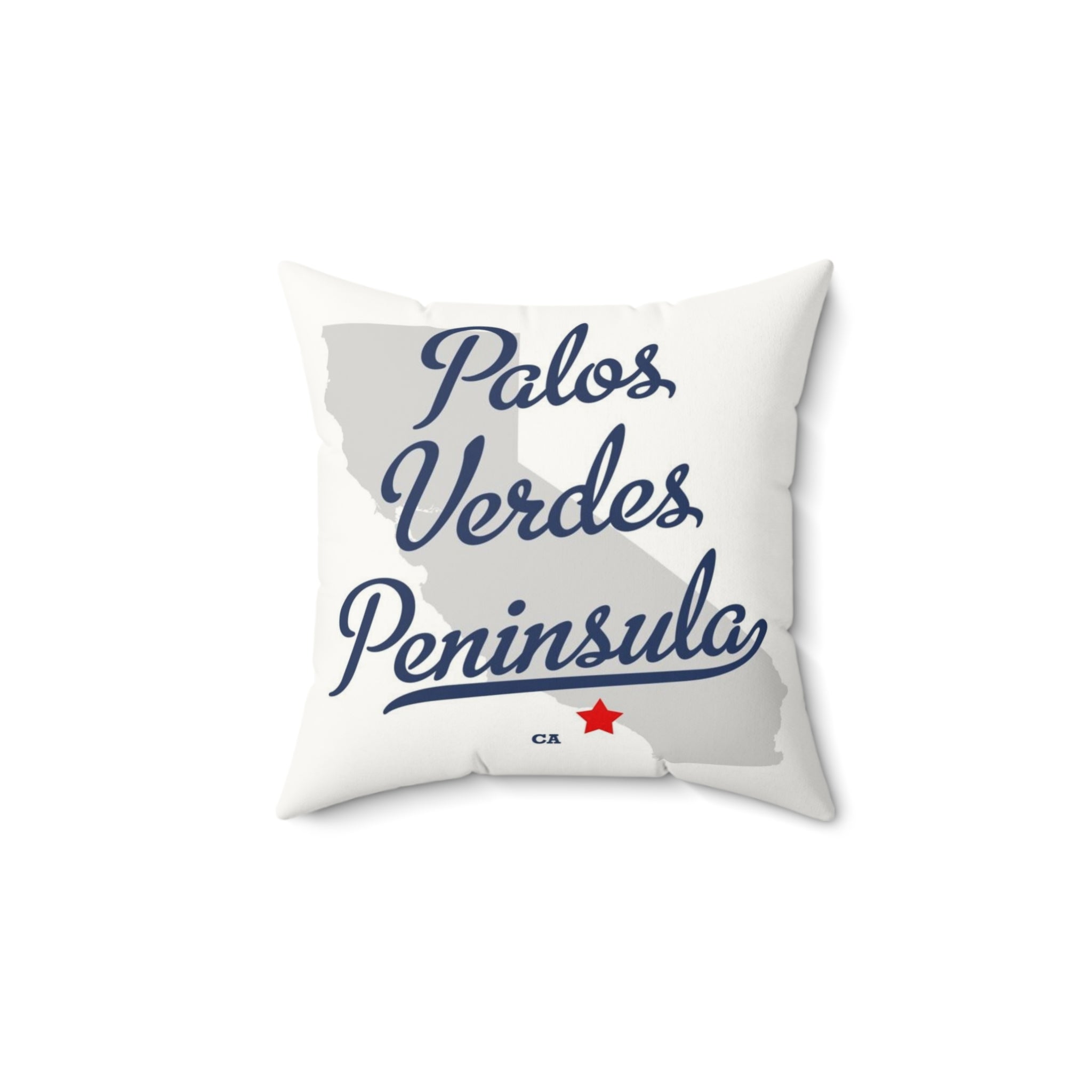 Palos Verdes Peninsula California Map - Faux Suede Square Pillow
