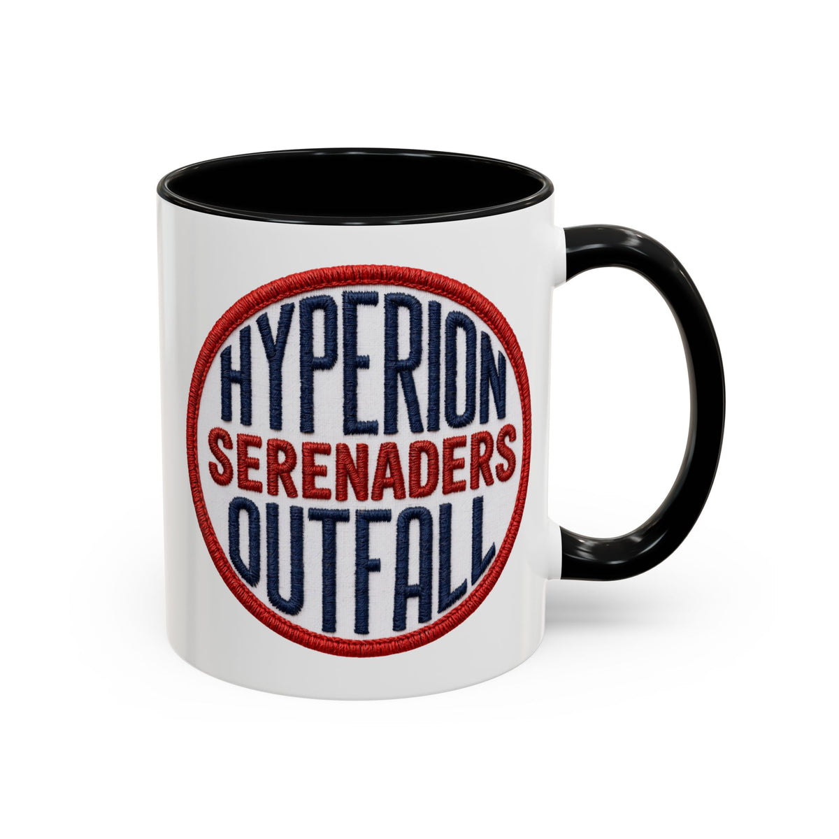Accent Coffee Mug — "Hyperion Serenaders Outfall" Retro Patch Ceramic Mug (11/15oz)