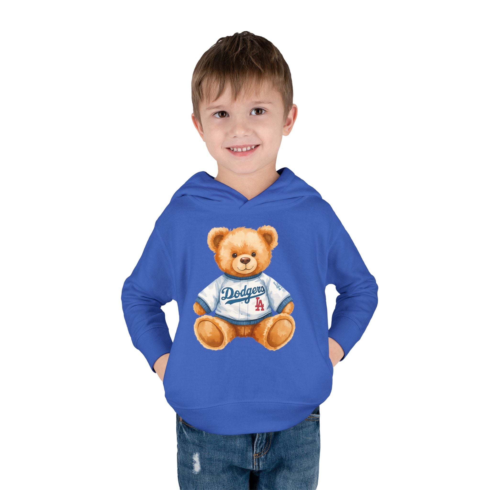 Teddy Bear in Jersey Hoodie | Toddler Pullover Fleece