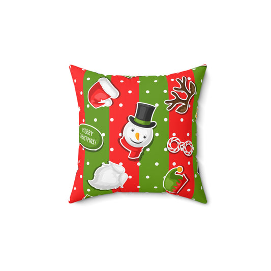 Merry Christmas - Spun Polyester Square Pillow
