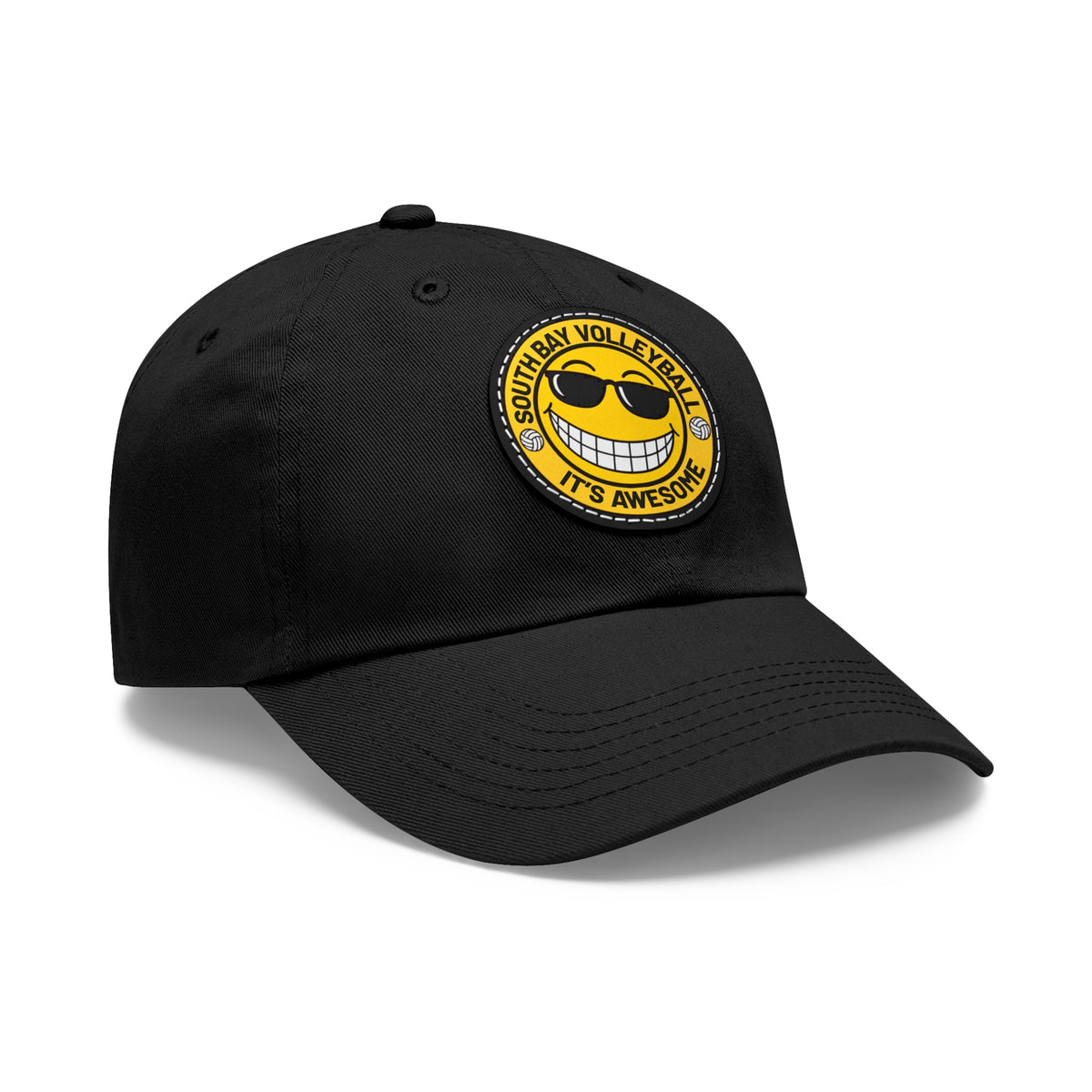 Volleyball Smiley Mom and Dad Hat — "South Bay Volleyball: It’s Awesome" Leather Patch
