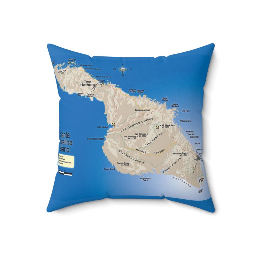 Santa Catalina Island California 90704 #1 Spun Polyester Square Pillow