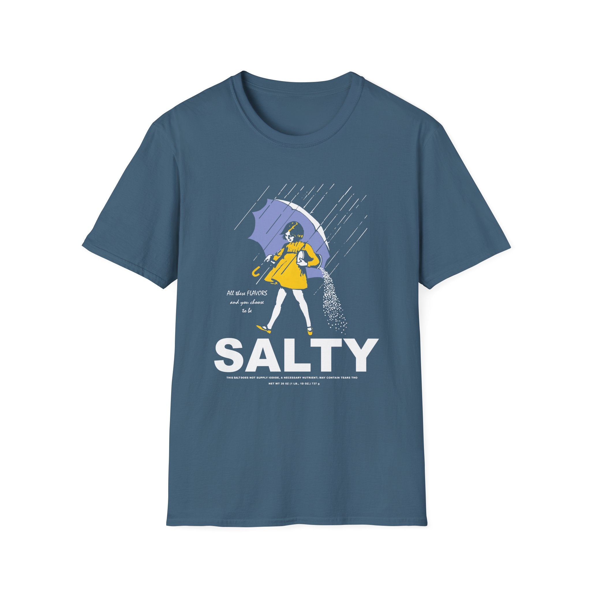 Salty Rainy Day Graphic T-Shirt — Girl with Umbrella Illustration