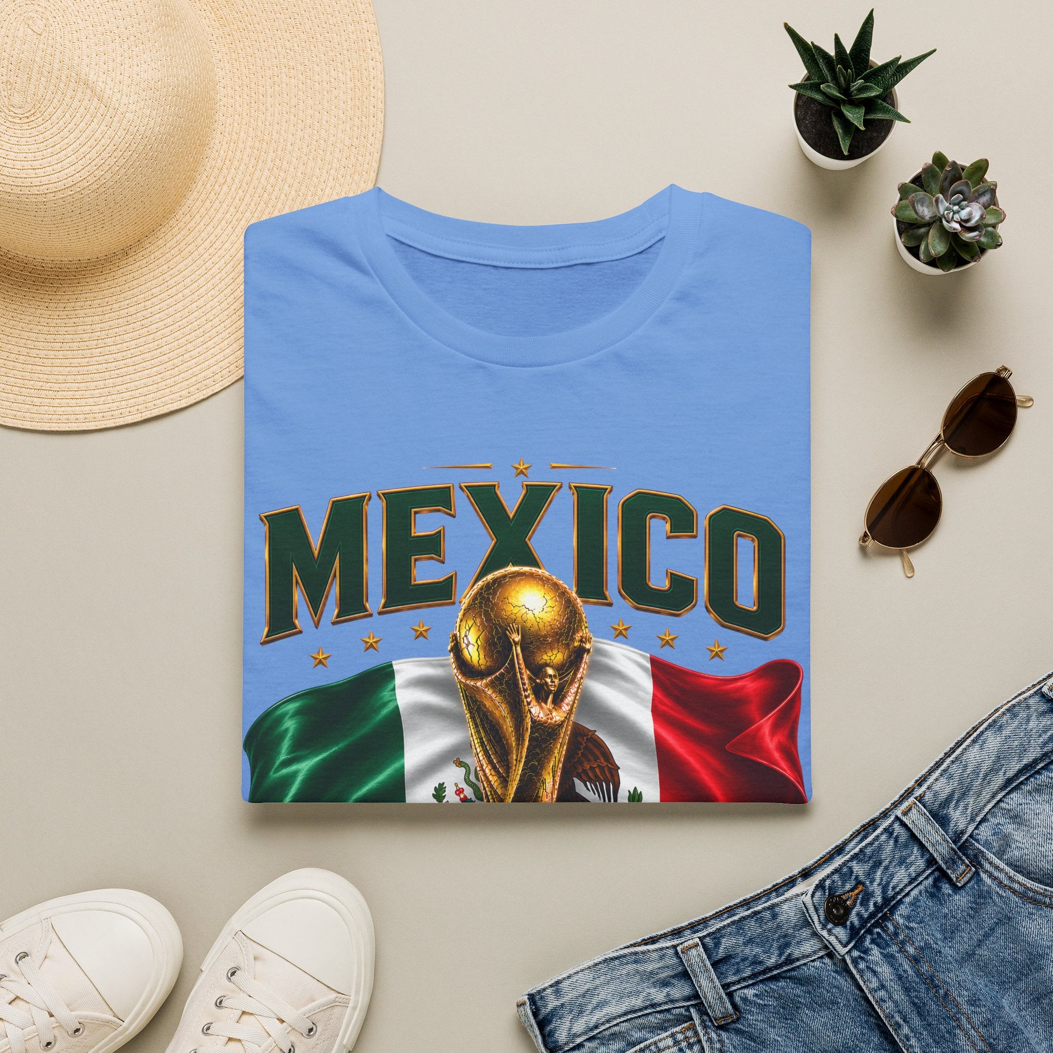 Mexico 2026 World Cup T-Shirt — Flag & Trophy Soccer Fan Tee