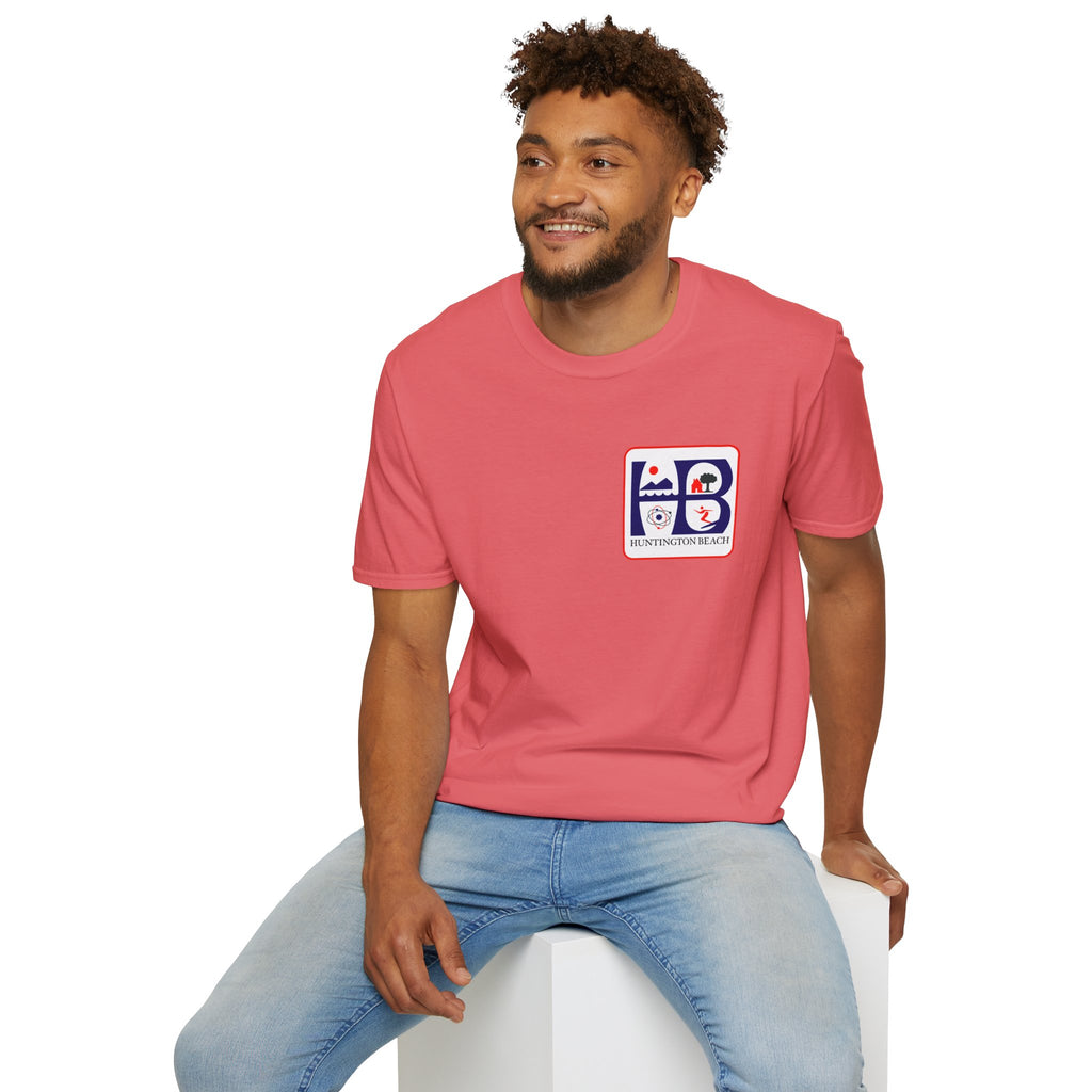 Huntington Beach Retro HB Logo T-Shirt  (printed 3 places)