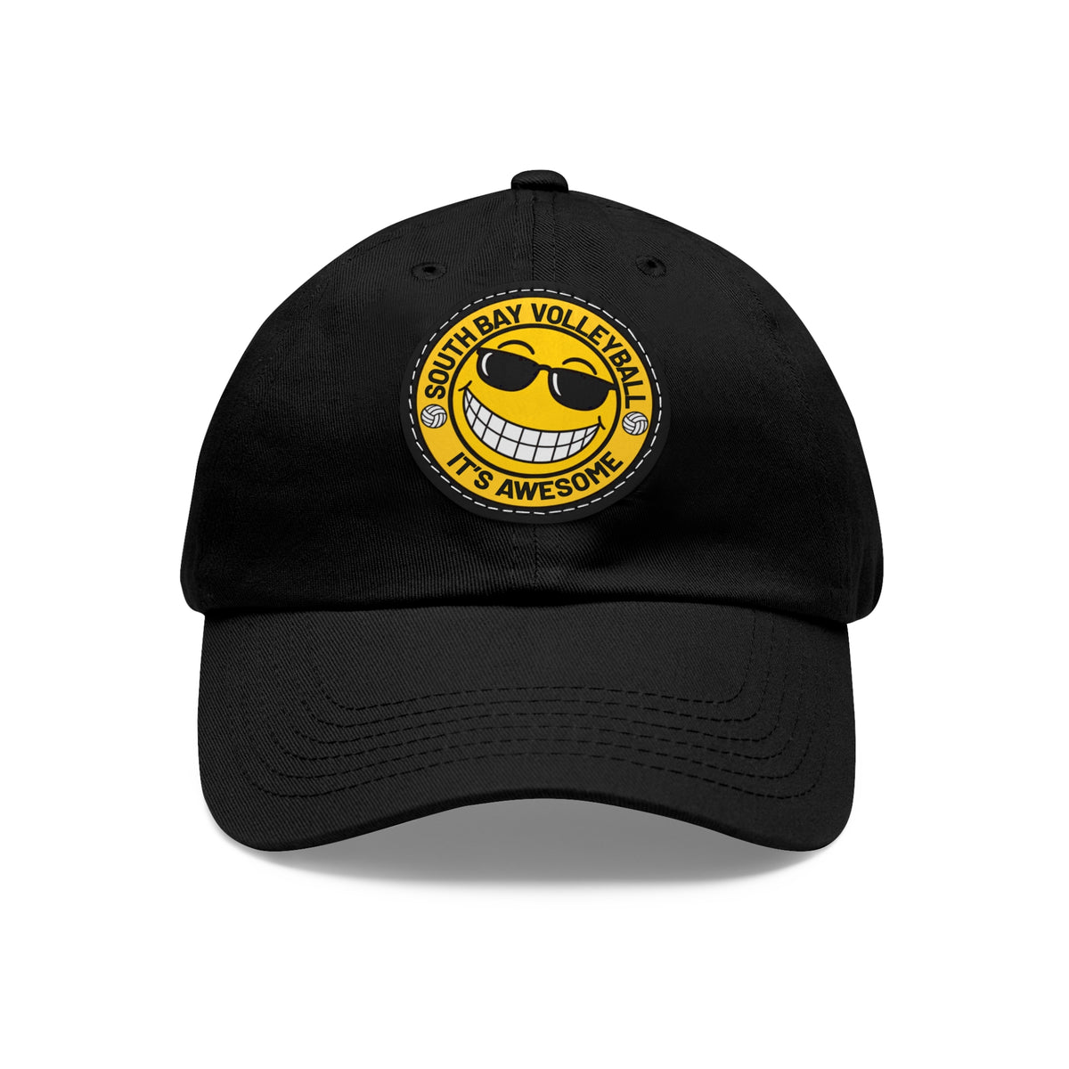 Volleyball Smiley Mom and Dad Hat — "South Bay Volleyball: It’s Awesome" Leather Patch