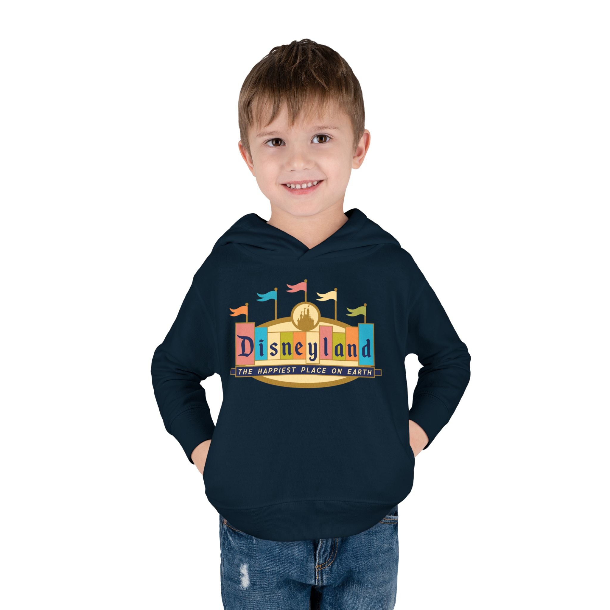 Disneyland way Back Machine Retro Logo Toddler Hoodie | Kids Pullover