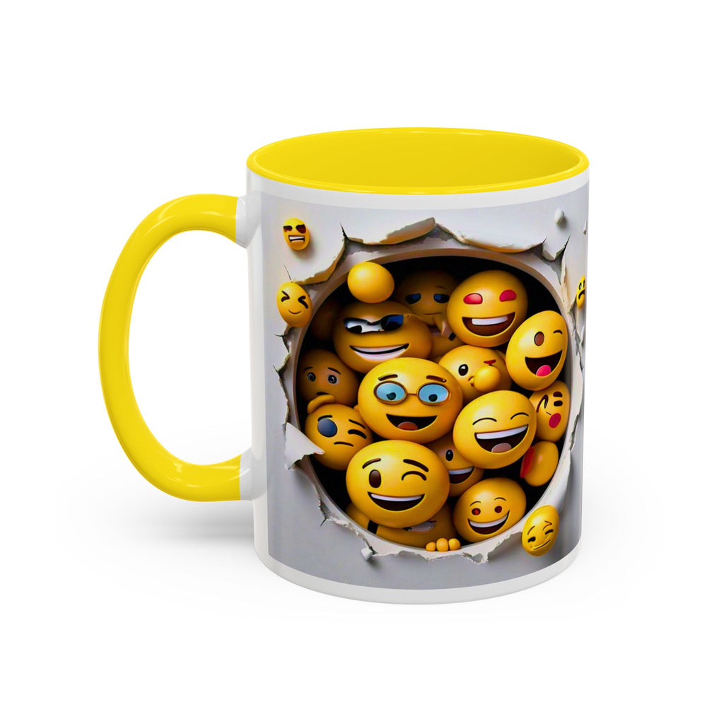 Emoji Explosion Coffee Mug | Accent Inner & Handle Color, 11oz 15oz