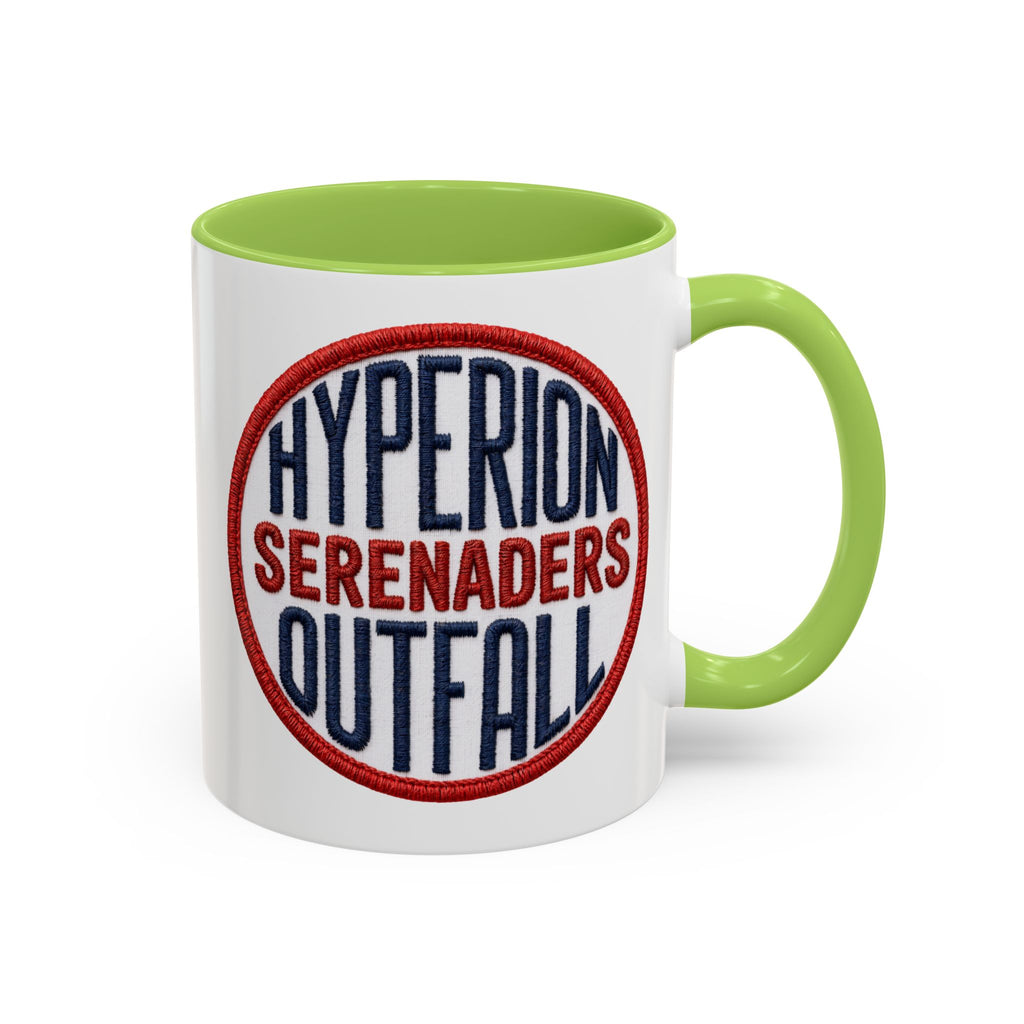 Accent Coffee Mug — "Hyperion Serenaders Outfall" Retro Patch Ceramic Mug (11/15oz)