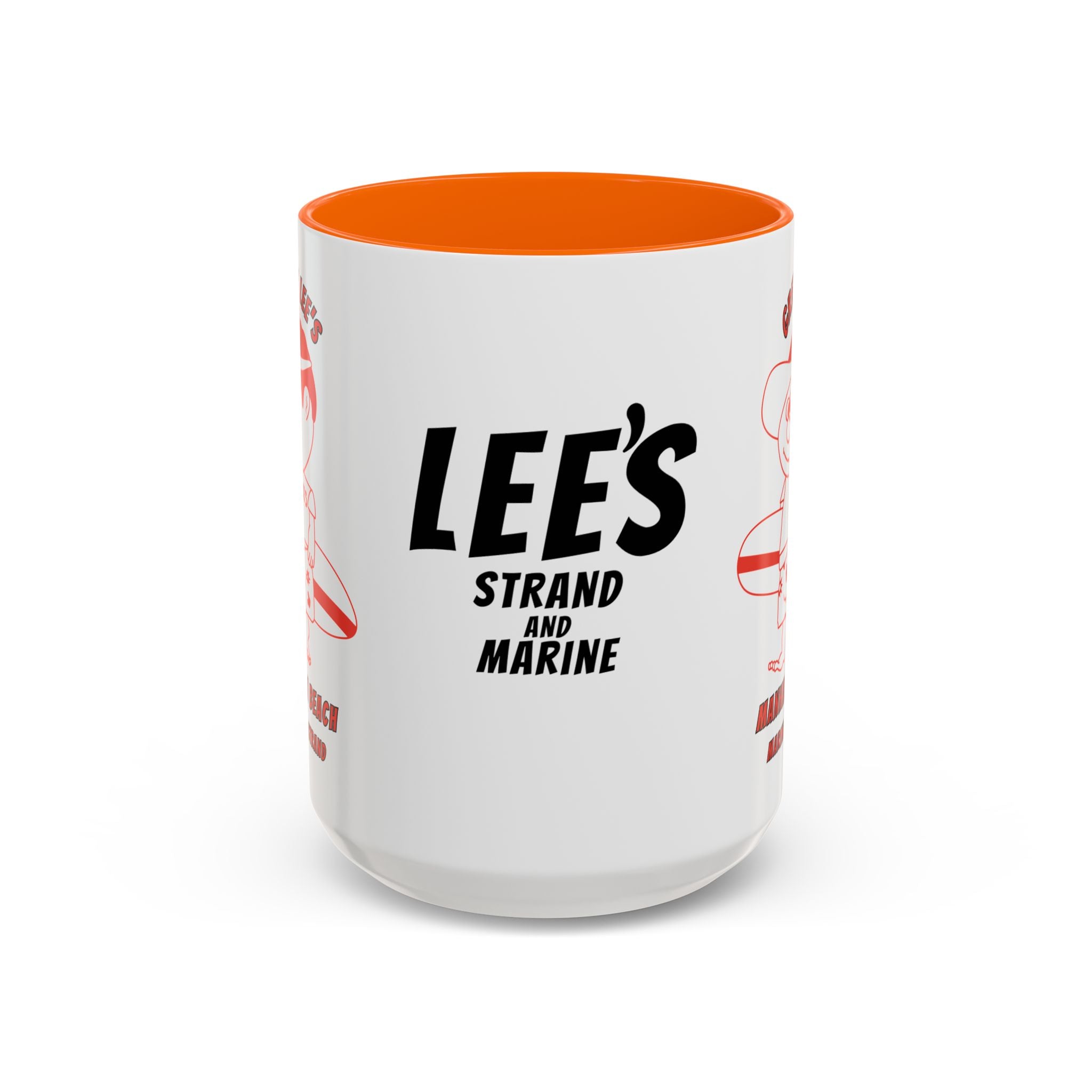 Greasy Lee's Surfer Logo Mug | Marine and Strand Manhattan Beach Old School  Accent Coffee Mug 11oz 15oz