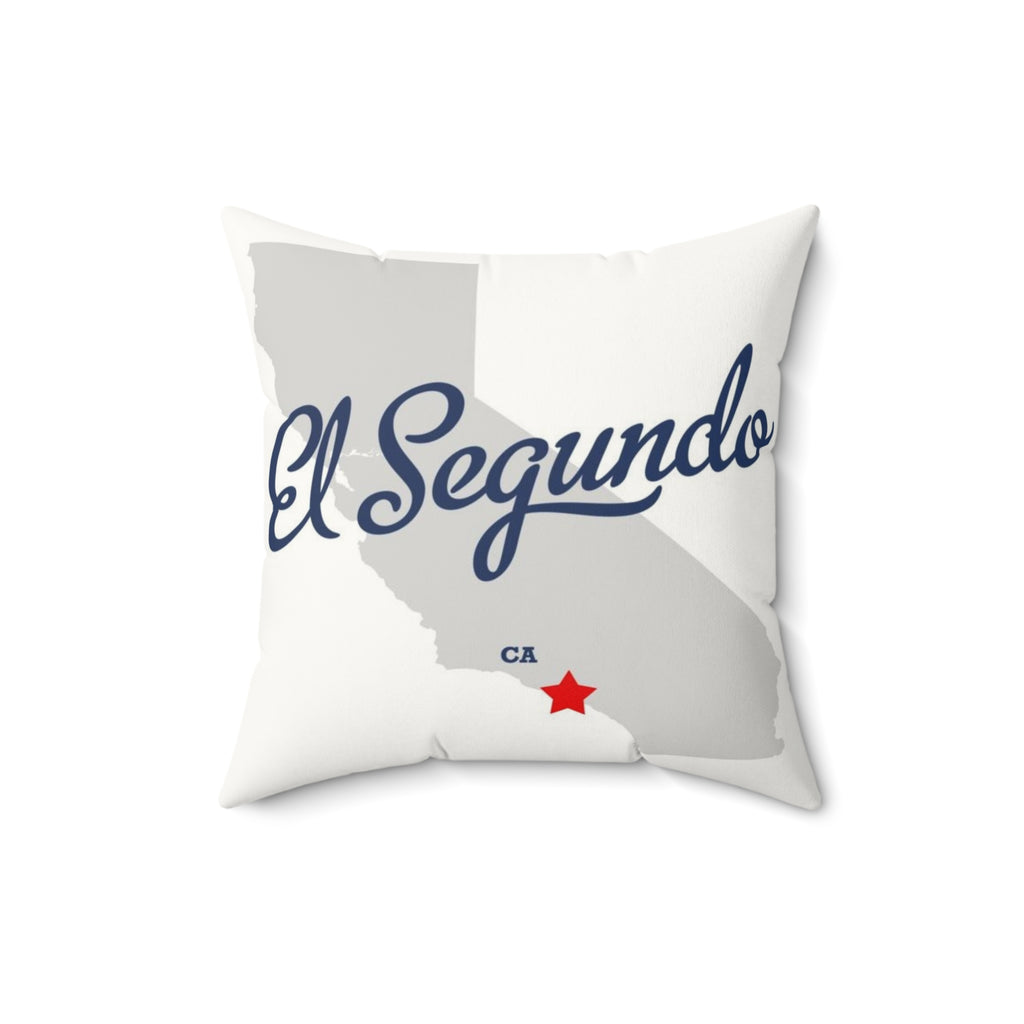 El Segundo California Map - Faux Suede Square Pillow