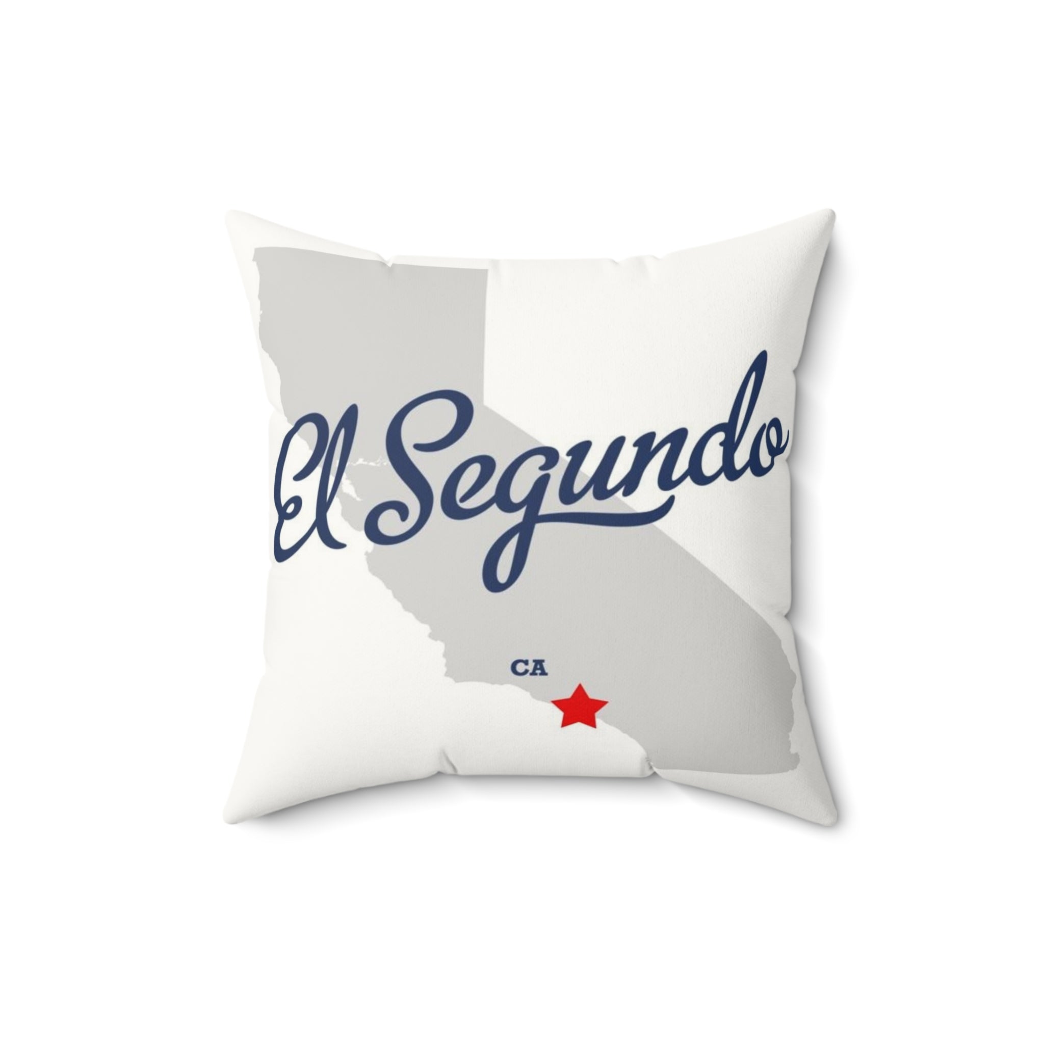El Segundo California Map - Faux Suede Square Pillow