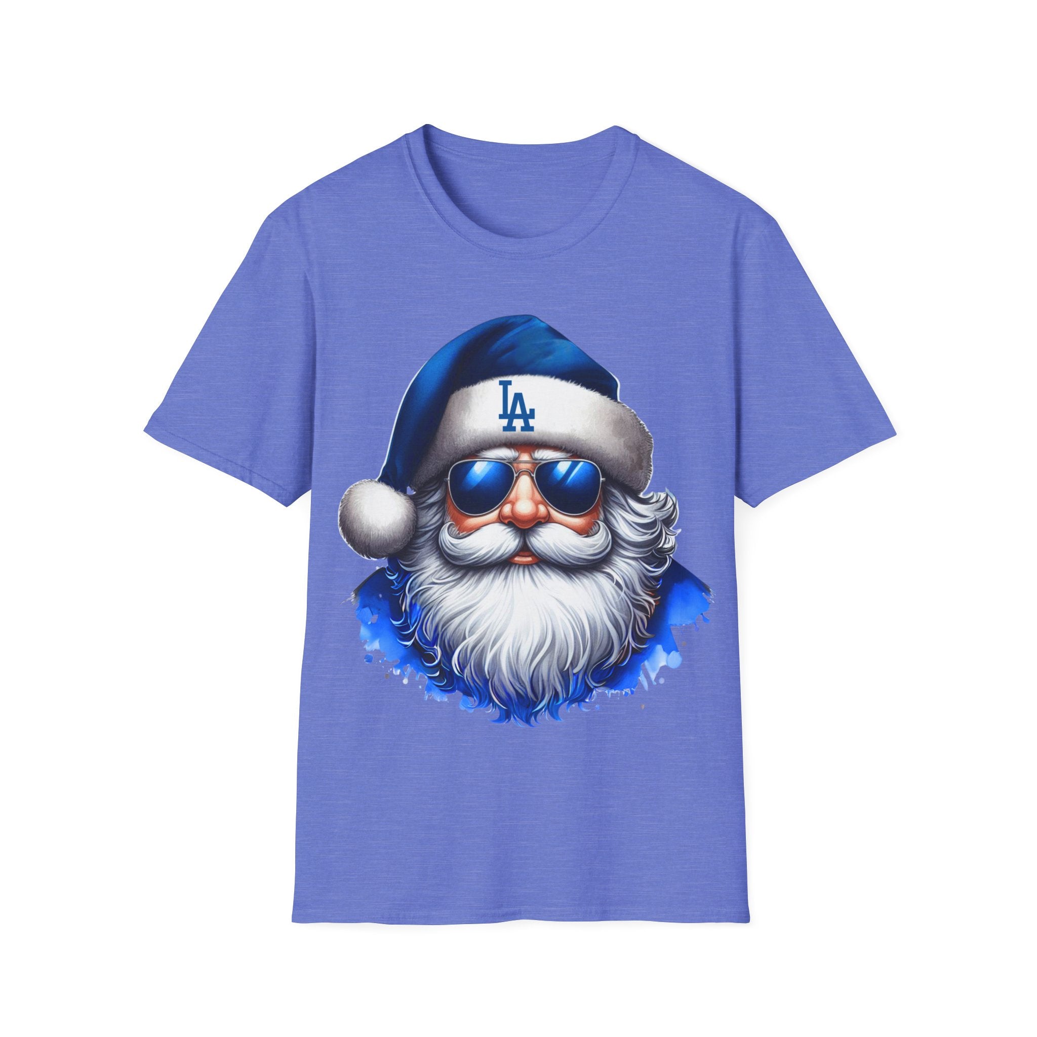 LA Dodgers Blue Santa T-Shirt — Cool Sunglasses Holiday Tee