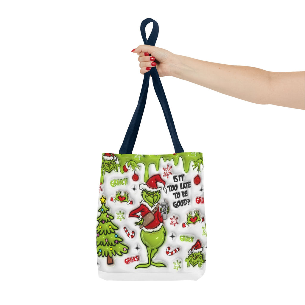 Christmas Tote Bag, Holiday Shopping Bag, Grinch Gift, Festive Reusable Bag, Cute Winter Accessory