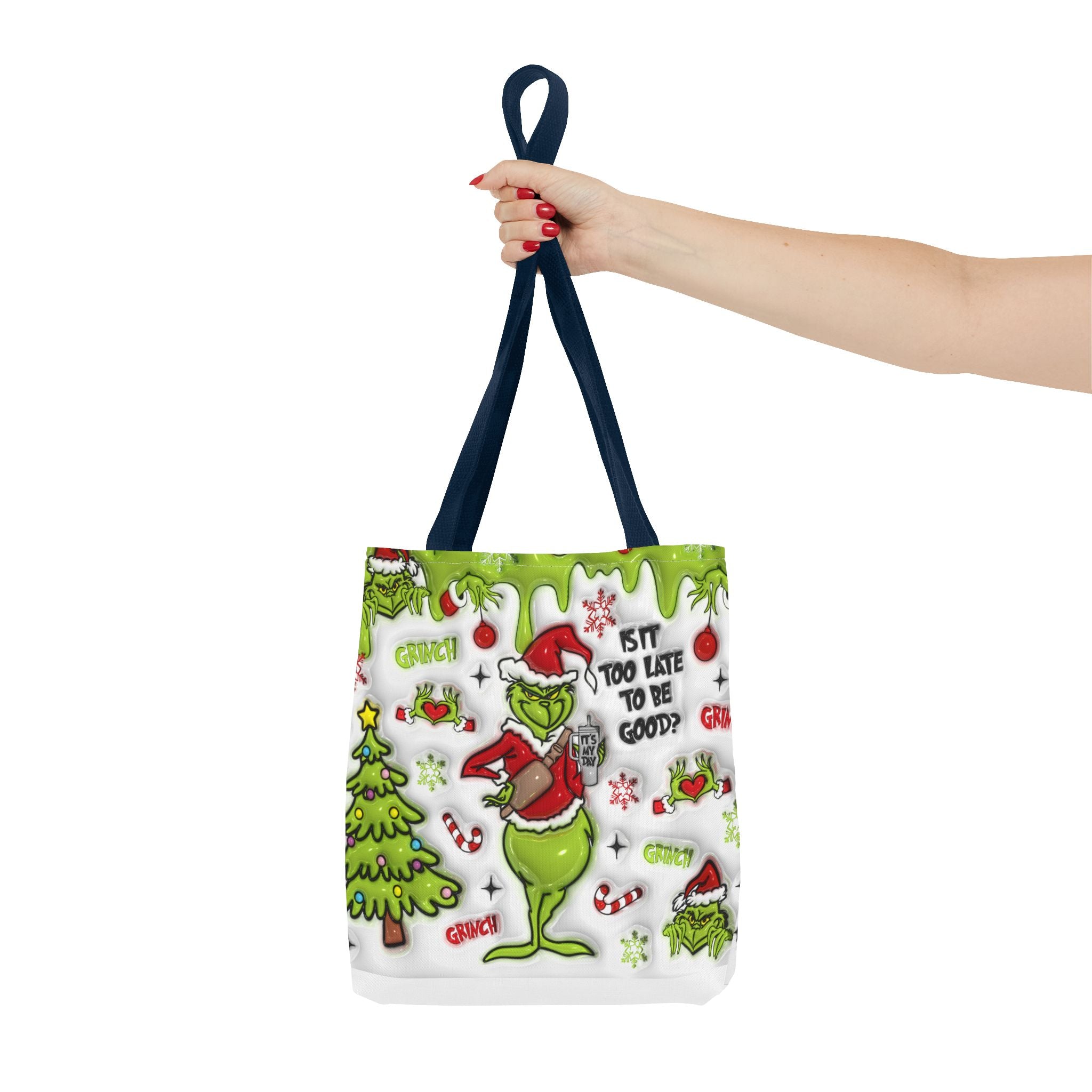 Christmas Tote Bag, Holiday Shopping Bag, Grinch Gift, Festive Reusable Bag, Cute Winter Accessory