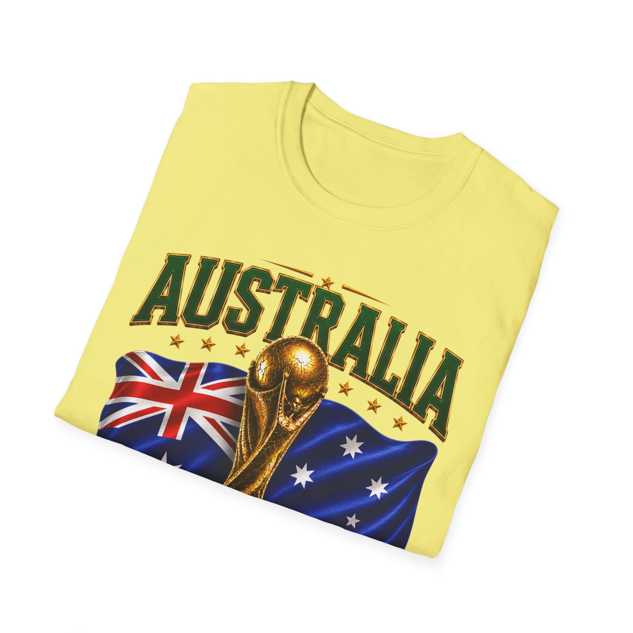 Australia 2026 Soccer World Cup T-Shirt — Aussie Flag & Trophy Design