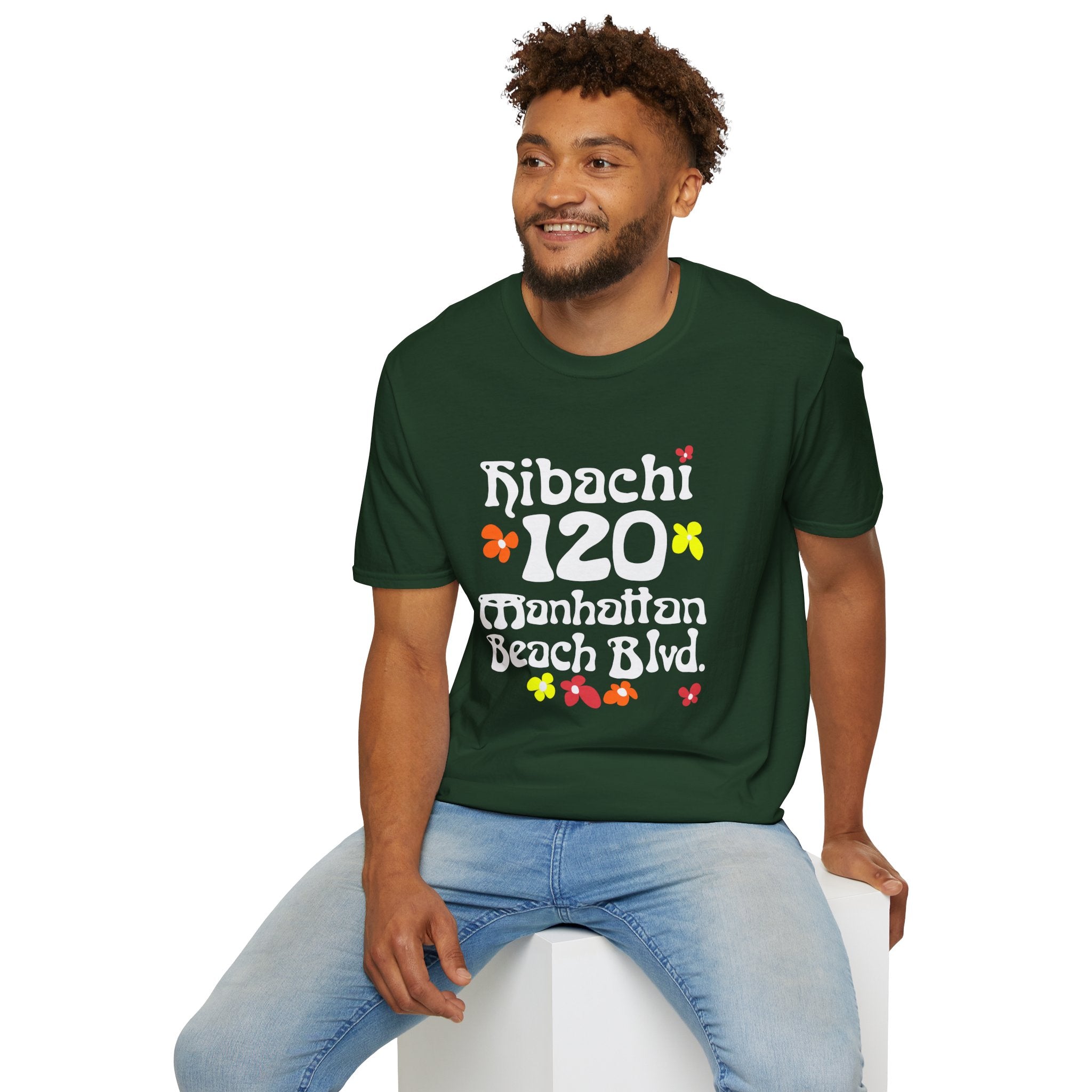 Hibachi 120 Manhattan Beach Blvd Restaurant #OldSchool T-Shirt — Retro Floral Surf Tee "Gone But Not Forgotten"