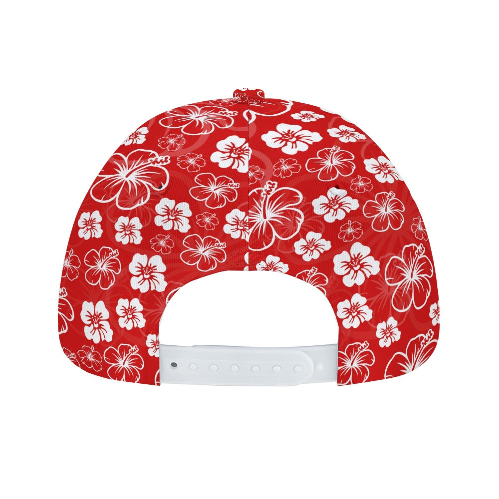 Red Hawaiian Print Baseball Cap Free Shipping