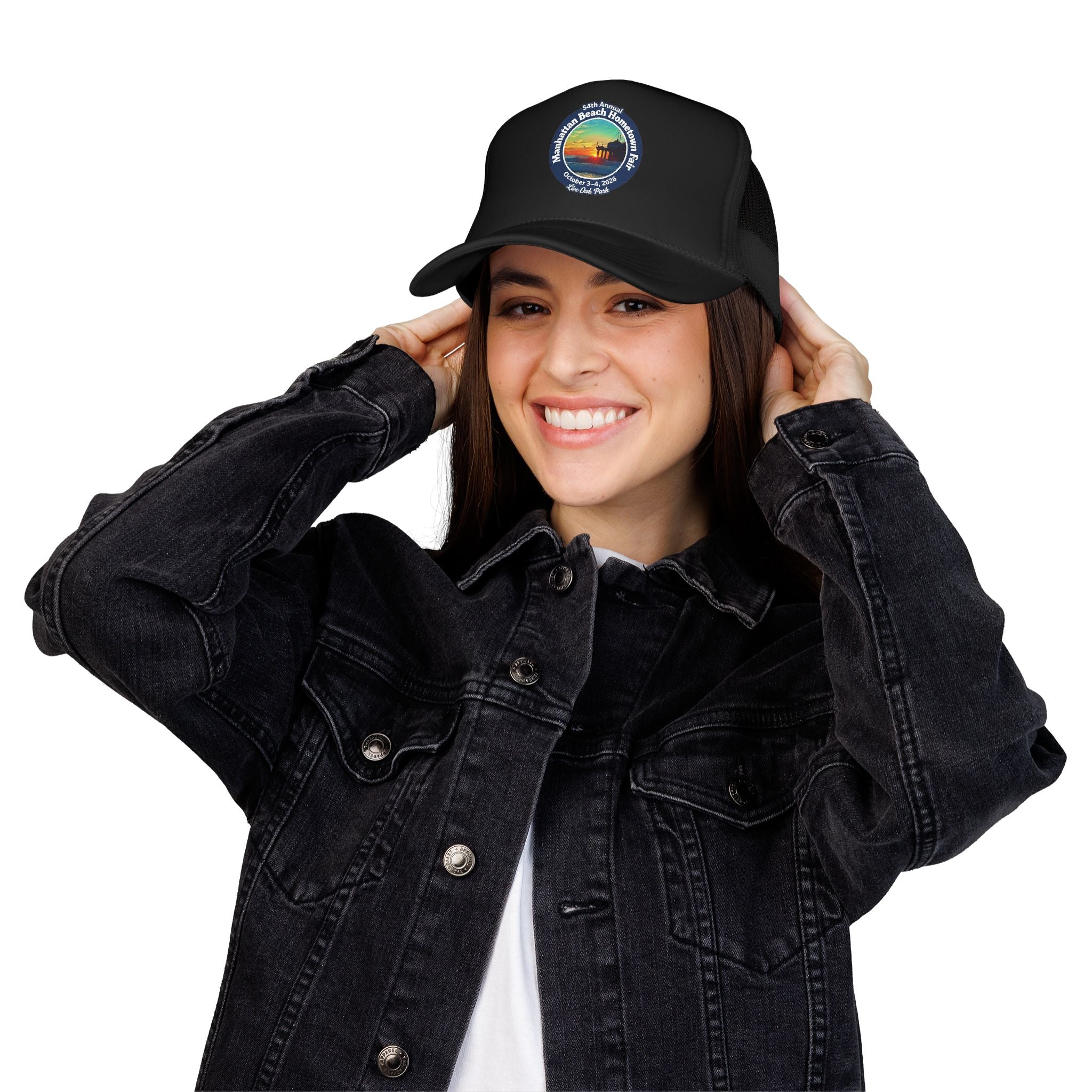Trucker Hat — Manhattan Beach Hometown Fair Sunset Logo
