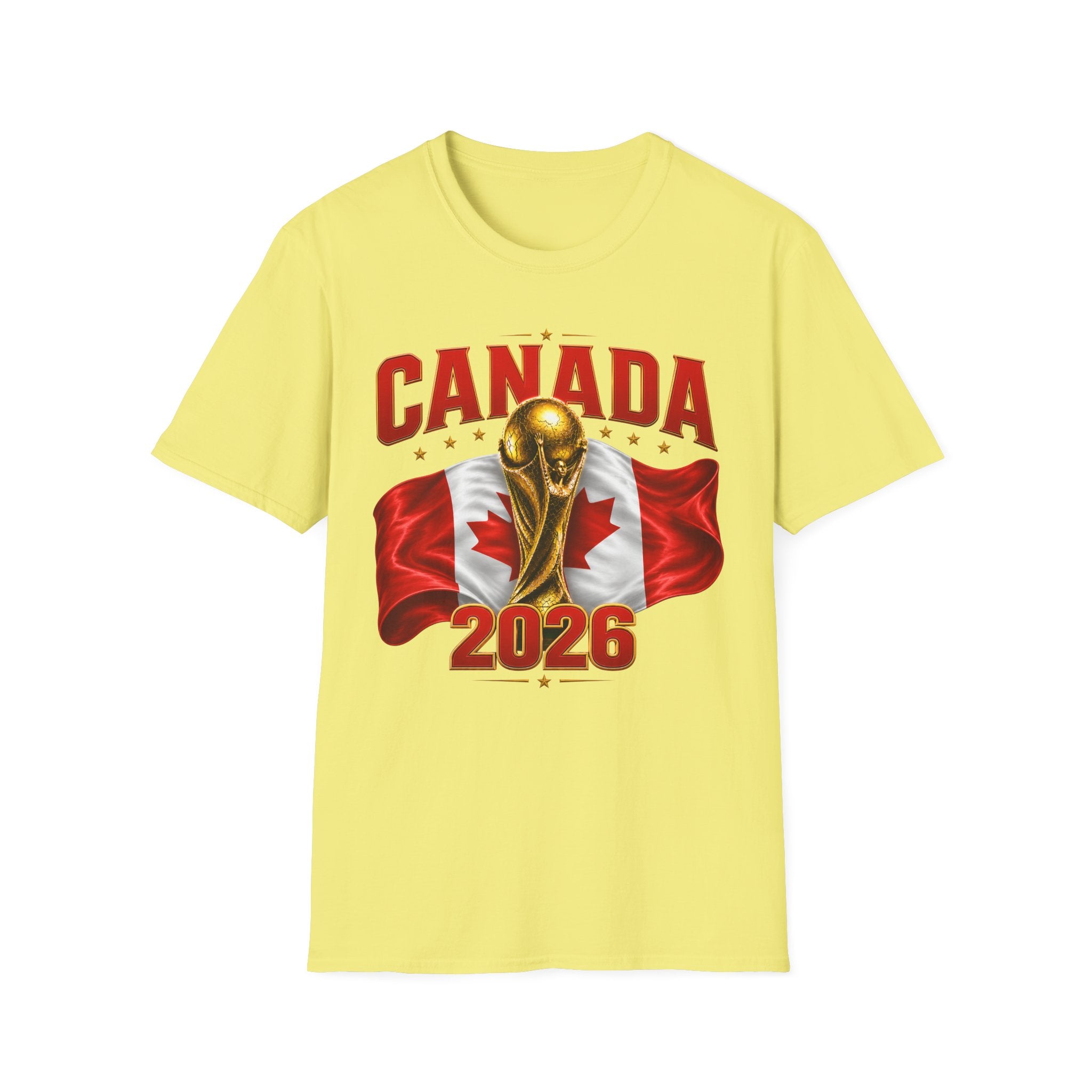 Canada 2026 World Cup T-Shirt — Canadian Soccer Fan Tee with Trophy & Flag