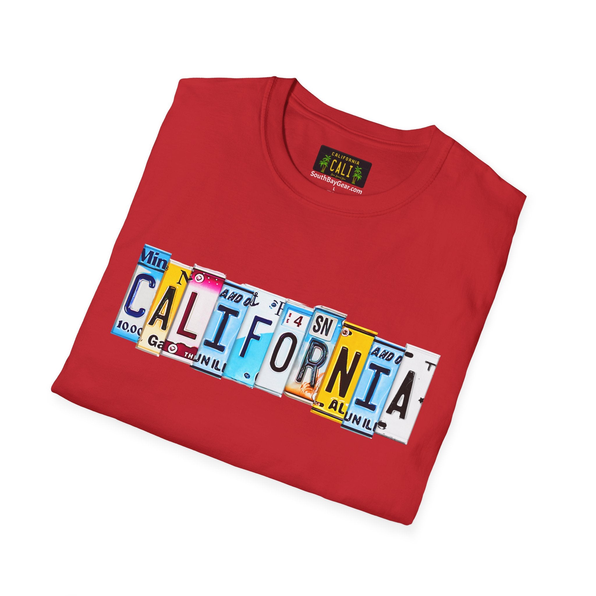 California License Plate Letters T-Shirt | Vintage Road Trip State Tee