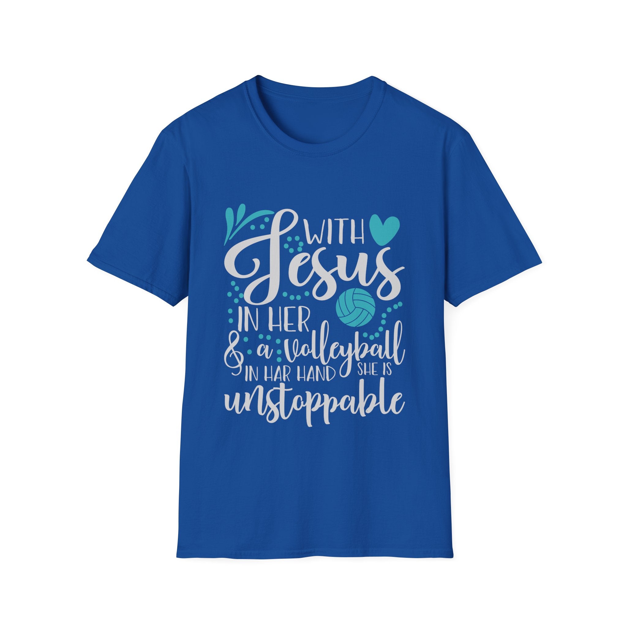 Jesus and Volleyball Unisex Softstyle T-Shirt