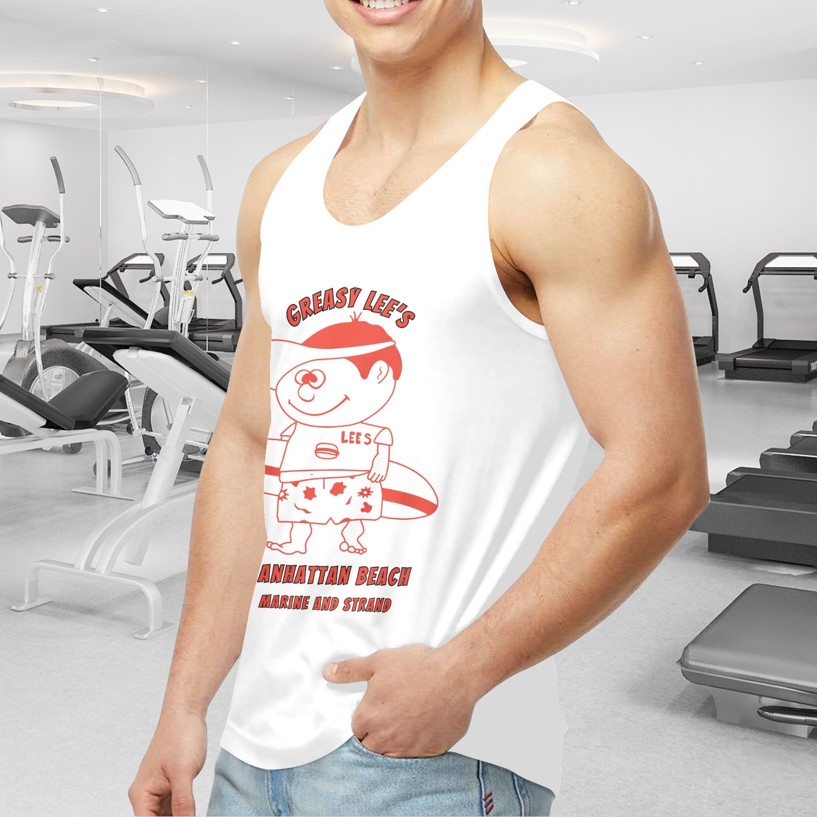 Greasy Lee's Marine Street Manhattan Beach Men's Tank Top Made in USA IYKYK