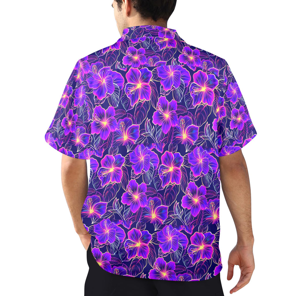 Flowers Men's All Over Print Hawaiian Shirt Made In USA Ships to USA Only