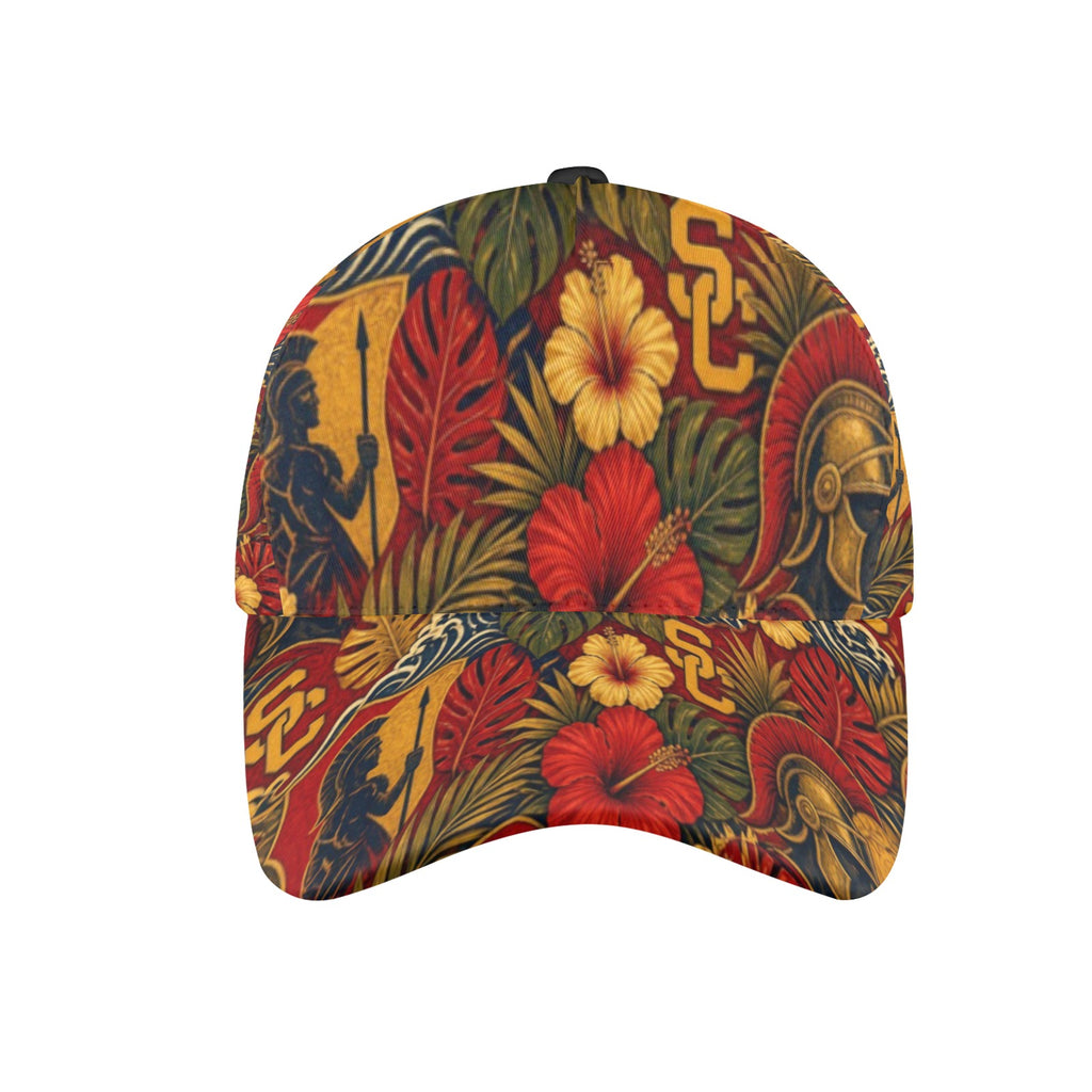 USC All Over Print Snapback Mom and Dad Cap – 7-Panel Chino Cotton Twill Hat