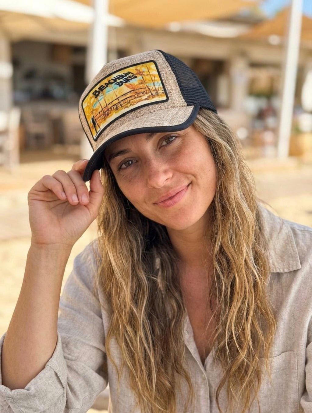 Beach Bum Burts 🏖️  Custom One of a Kind - Thatch Look Style Hat