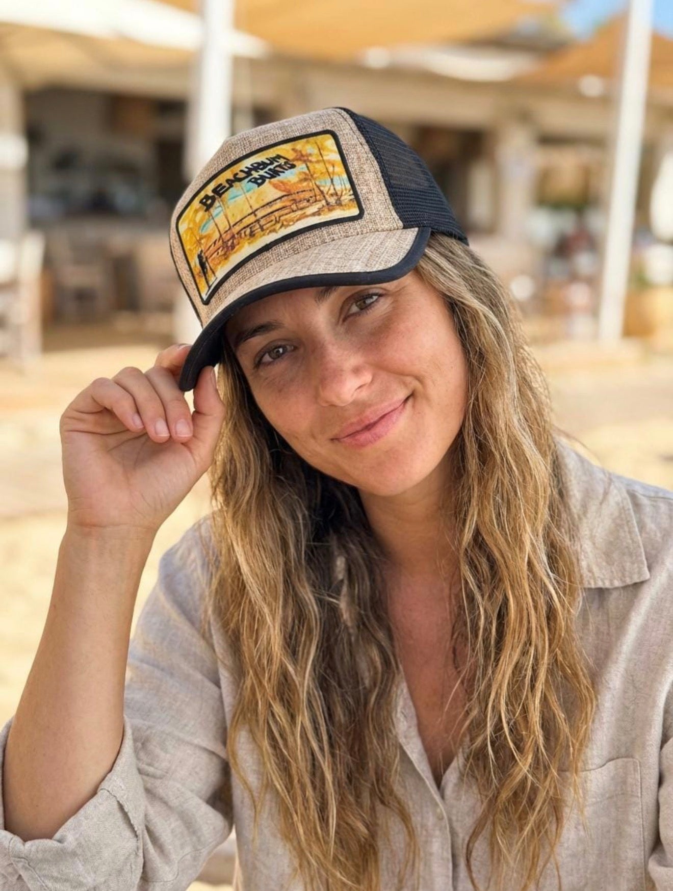 Beach Bum Burts 🏖️  Custom One of a Kind - Thatch Look Style Hat