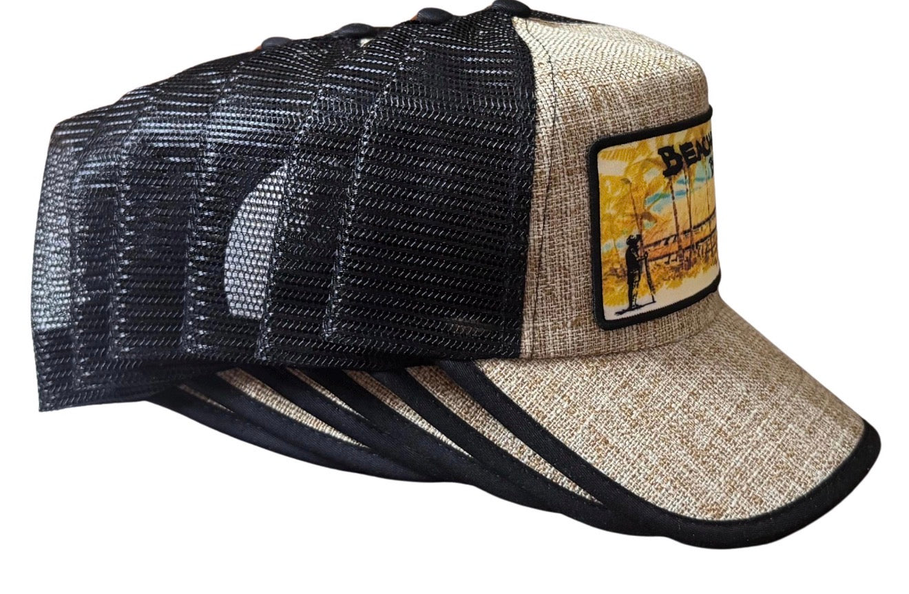 Beach Bum Burts 🏖️  Custom One of a Kind - Thatch Look Style Hat