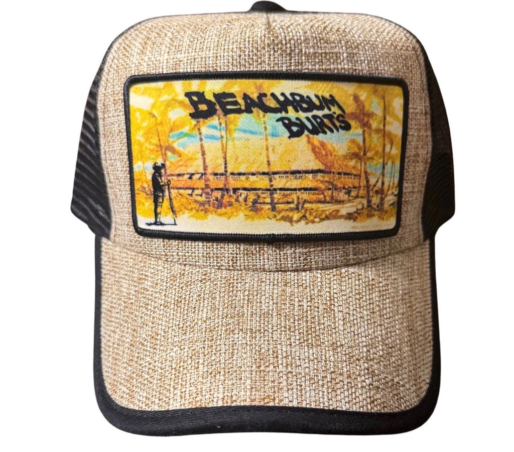 Beach Bum Burts 🏖️  Custom One of a Kind - Thatch Look Style Hat