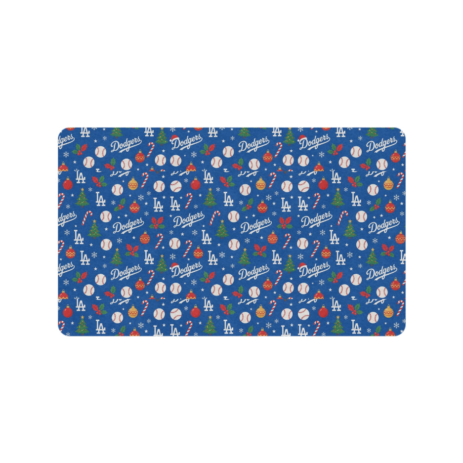 Dodgers Christmas Doormat 30"x18" Rubber（Made in USA Ships to USA Only）