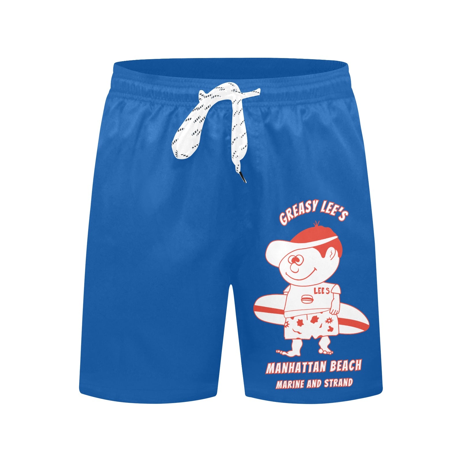 Greasy Lee's Marine and Strand Manhattan Beach IYKYK Men's Mid-Length Beach Shorts