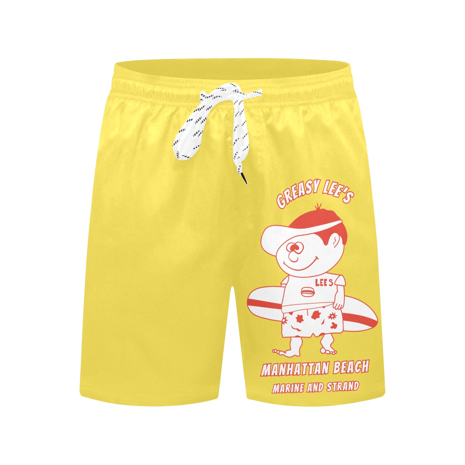 Greasy Lee's Marine and Strand Manhattan Beach IYKYK Men's Mid-Length Beach Shorts
