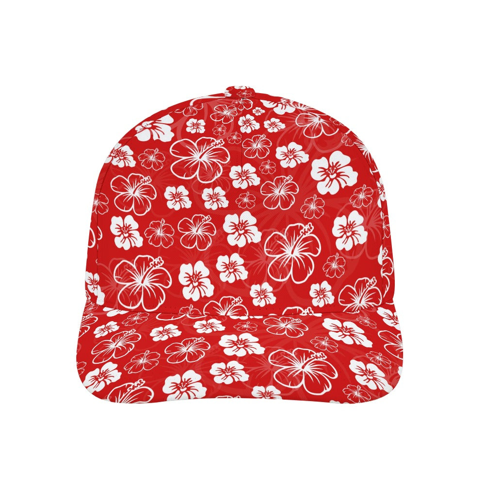 Red Hawaiian Print Baseball Cap Free Shipping