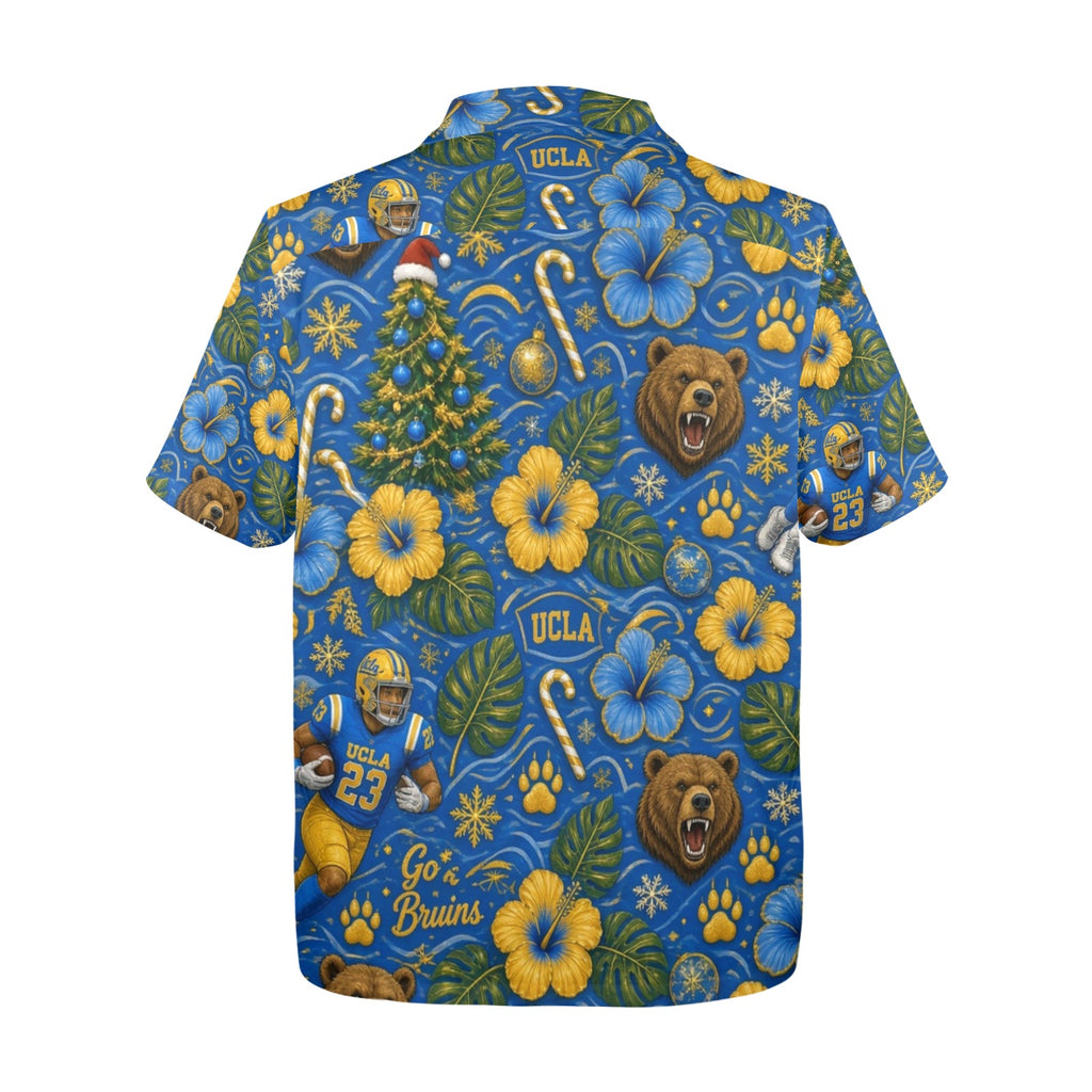UCLA Christmas Men's All Over Print Hawaiian Shirt Made In USA Ships to USA Only