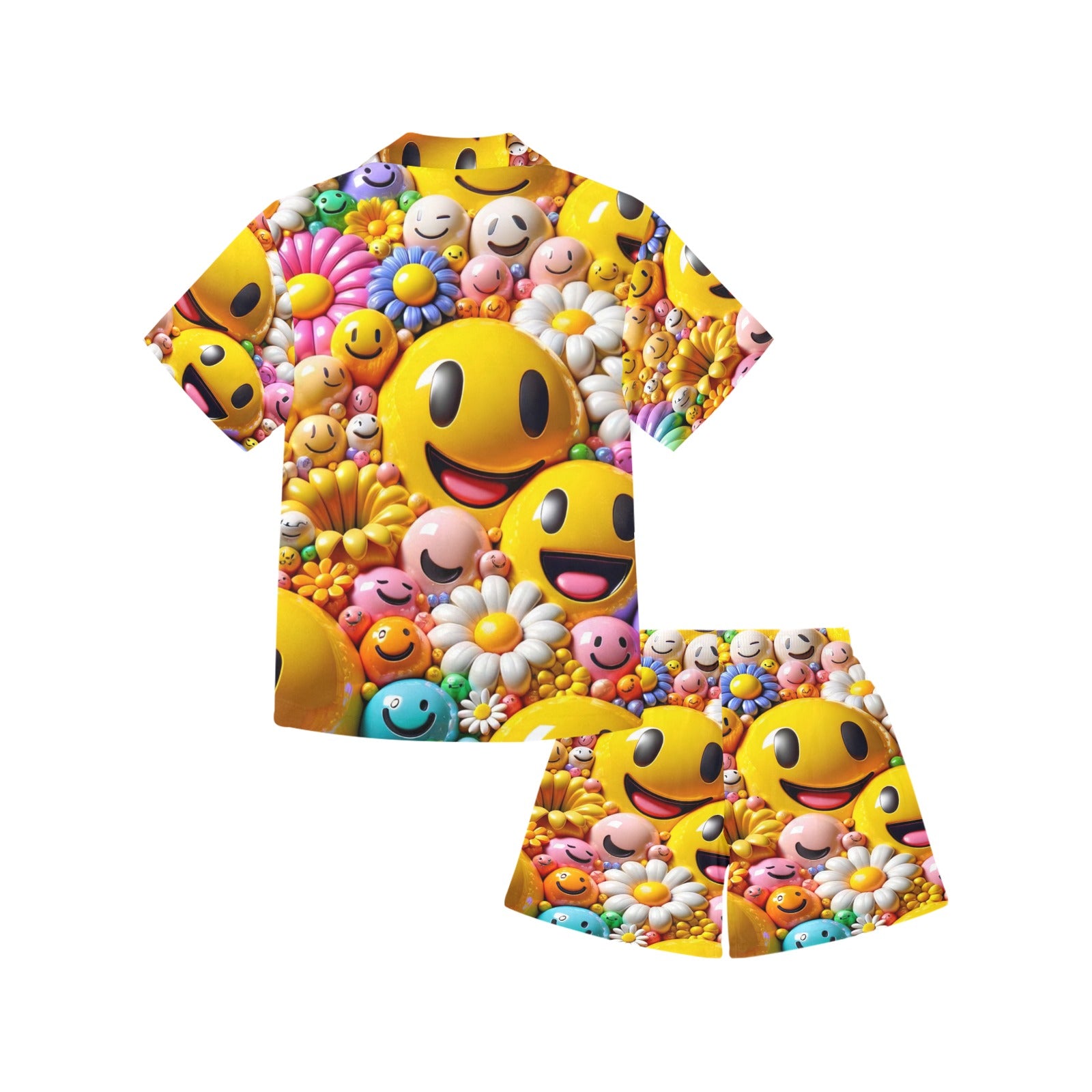 Emoji Little Girls' V-Neck Short Pajama Set