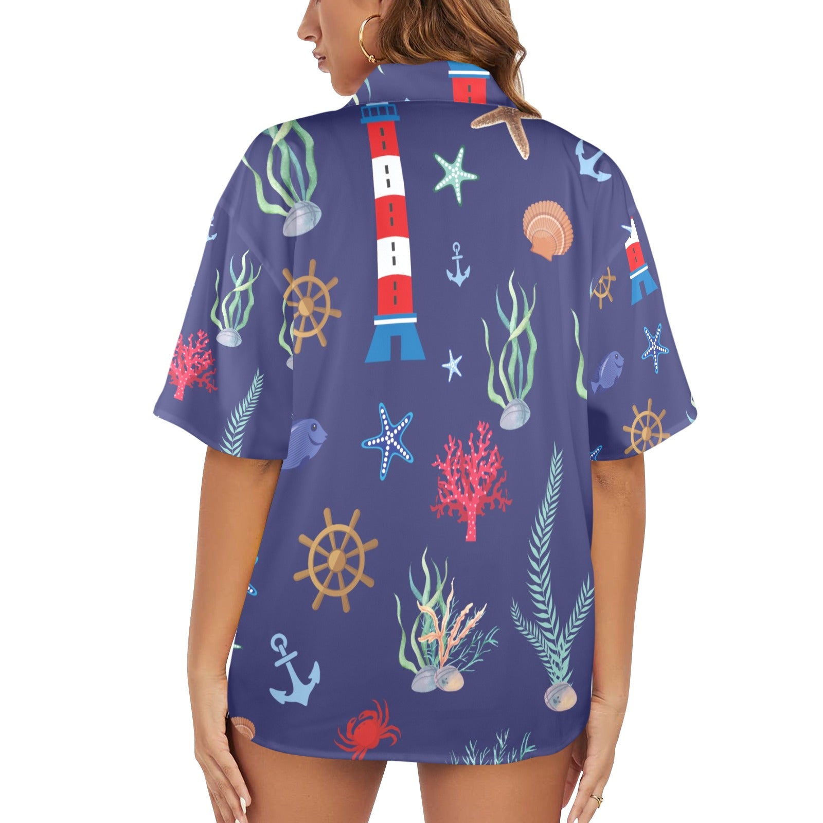 Ocean Scene Women's All Over Print Shirt （Made in USA，Ships to USA Only）Free Shipping