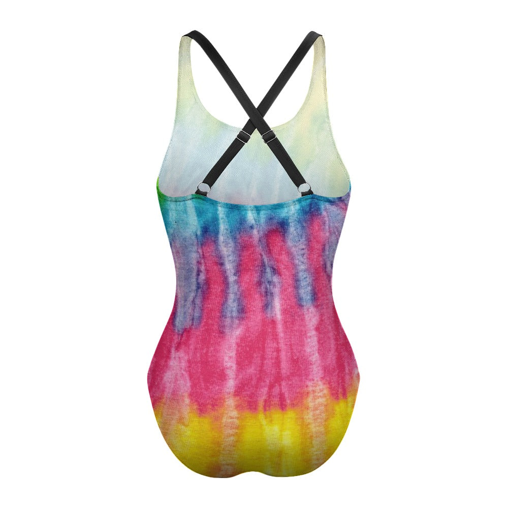 South Bay Tie-Dye Floral Pattern Ladies One Piece Swimsuit